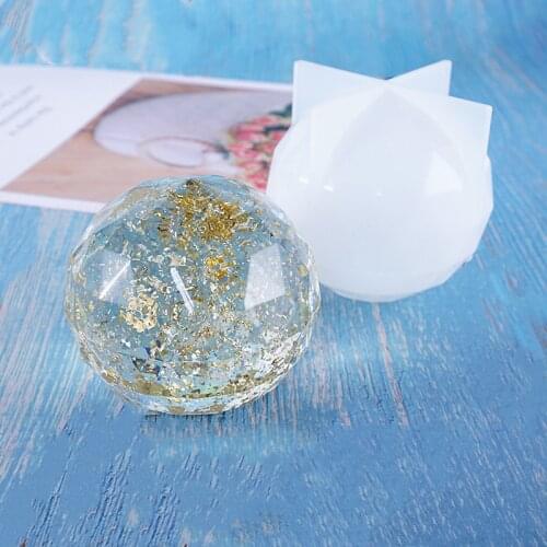 Silicone Mold flat faceted crystal ball Resin Silicone Mould handmade DIY Jewelry Making epoxy resin molds