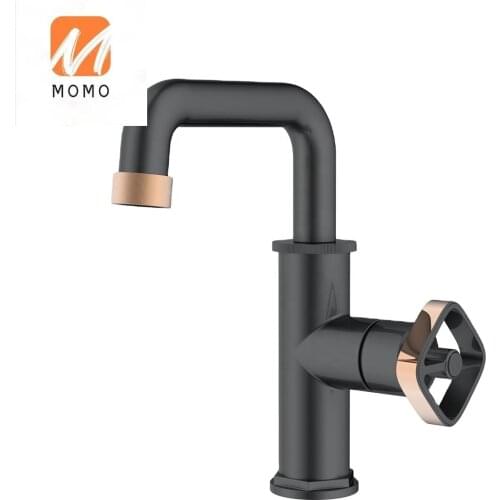 Modern Industrial Design Matt Black Bathroom Faucet Single Lever Basin Mixer