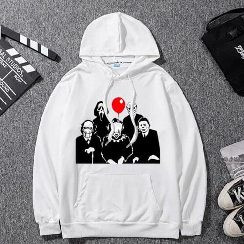 Hoodie Sweatshirt Skull Print 2021 Winter Clothes Women Halloween Punk Graphic Pullover White Casual Loose Plus Size Hoodies