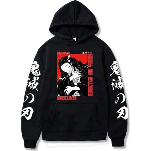 Hot Janpanese Demon Slayer Anime Nezuko Hoodie Sweatshirt Women Kimetsu No Yaiba Sweatshirt Streetwear Sudadera Mujer