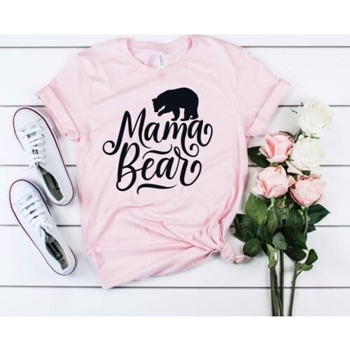Mama Bear Print Women tshirt Cotton Casual Funny t shirt For Lady Girl Top Tee Hipster Ins NA-102