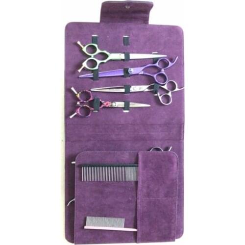10 installed professional hair scissors leather case makeup comb shears bag barber makas bags hairdresser accessories tools bag