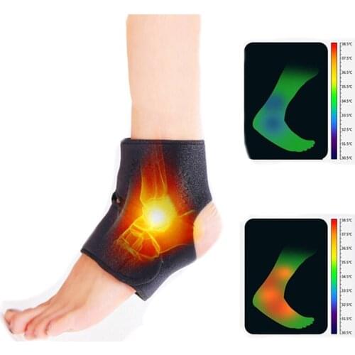 2pcs Adjustable Protection Ankle Support Spontaneous Magnetic Therapy Self-heating Ankle Support Protector Brace Wrap Belt
