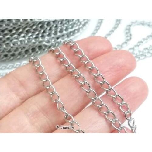 5 Meter/lot 5mm Jewelry Findings Accessories Stainless Steel Chain Extended chain for Jewelry Making