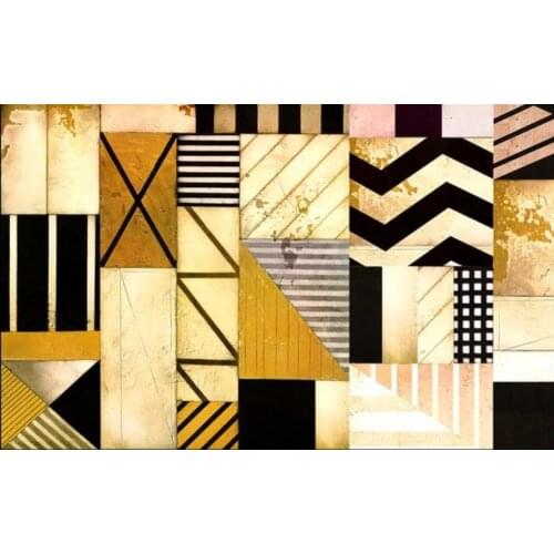 3d murals wallpaper for living room Abstract gold geometric wallpapers decorative TV background wall painting