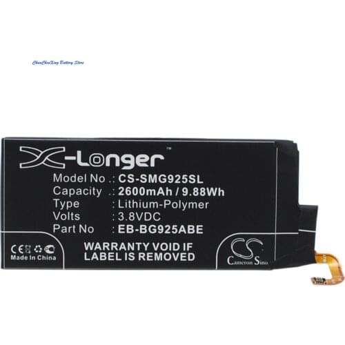 Cameron Sino 2600mAh Battery EB-BG925ABE for Samsung Galaxy S6 Edge, Galaxy S6 Edge TD-LTE, G925,G9250,G925A,G925F,G925I,G925J