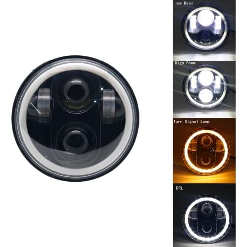 White DRL High Low Beam Projector Led Headlight 5.75 Inch Headlamp For Motorcycle Headlight