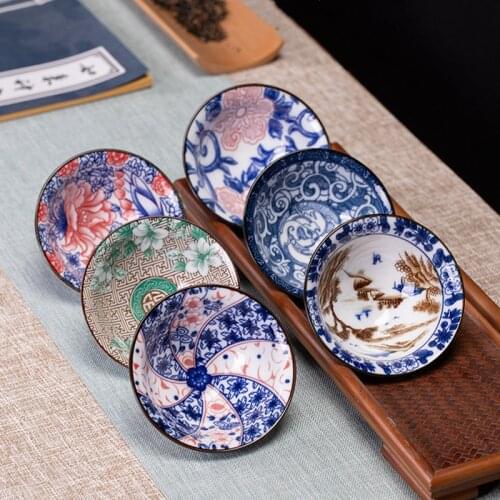 Jingdezhen Ceramic Teacup Underglaze Never Fade Tea Cup Set Chinese Style Blue and White Porcelain Kung Fu Tea Bowl