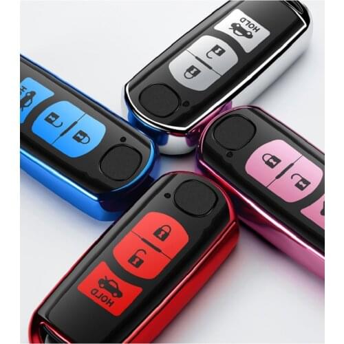 Color Soft TPU 3 Buttons Car Key Case Full Cover For Mazda 2 3 6 Axela Atenza CX-5 CX5 CX-7 CX-9 2014 2015 2016 2017 Accessories