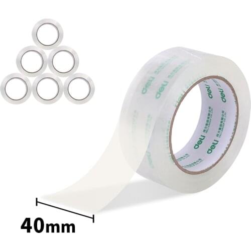 Deli High Quality High Transparent Sealing Tape Packing Tapes 40mmx100y 6 Rolls