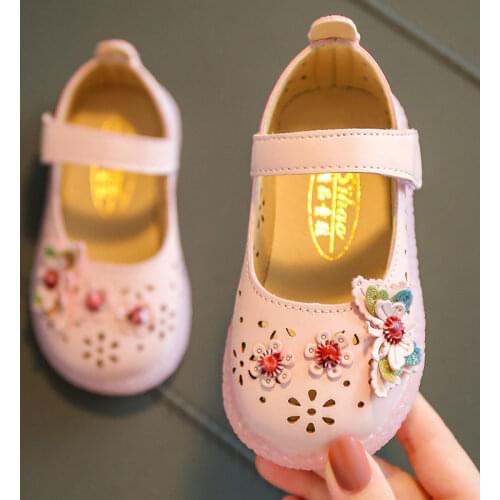 2021 Spring and Autumn Girls PU Leather Shoes Hollow Cute Princess Shoes Baby New Childrens Dance Shoes Baby Girls Single Shoes