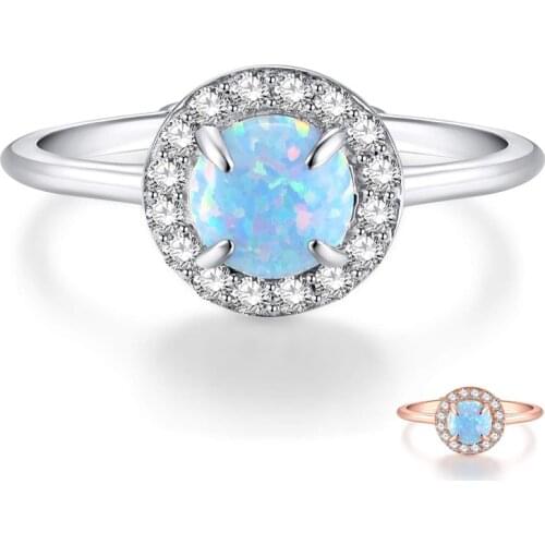 EAMTI Dazzling Fire Opal Ring for Women 925 Sterling Silver women Resizable Rings Opals Wedding Engagement Jewelry Female