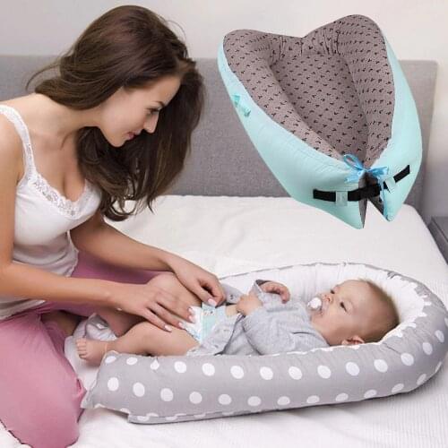 Cotton Baby Bed Portable Infant Nest Cradle Baby Crib Washable Babynest Soft Childrens Bed Cradle Outdoor Toddler Travel Beds
