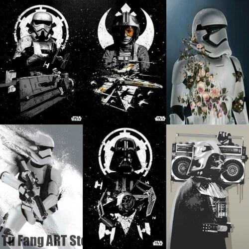 Star Wars Dark and White Soldier Canvas Painting Wall Art Nordic Posters Prints Room Decor Pictures Living Home Decoration Gift