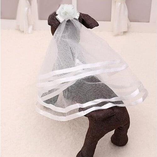 Classic Wedding Veil Bridal Costume Boutique Puppy Cat Pets Accessory Grooming Wedding Decoration