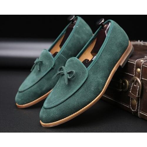Yomior Big Size Men Shoes Vintage British Formal Dress Cow Leather Shoes Business Office Flats Loafers Wedding Casual Tassel New