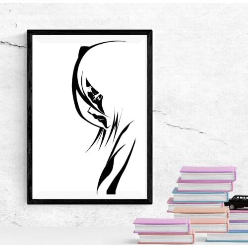 Sad Rukia Silhouette Wall Sticker Home Bedroom Room Art Anime Bleach Decoration Removable A001324