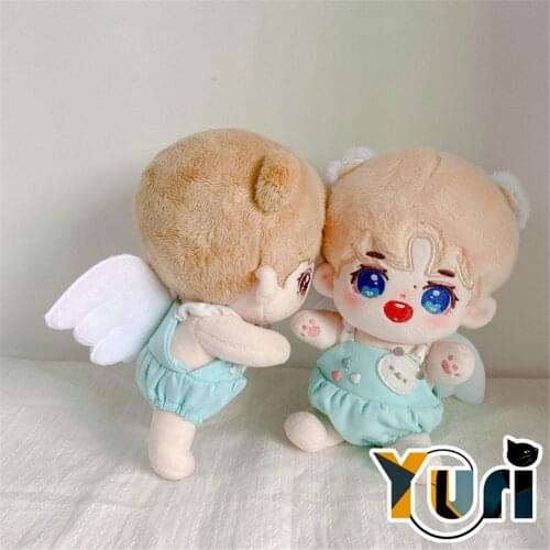 New Kpop Star Angle Wing Bear Jump Suit Clothes Clothing Outfit For 15Ccm 20cm Plush Doll Toy Cosplay Acc Limit Gift C