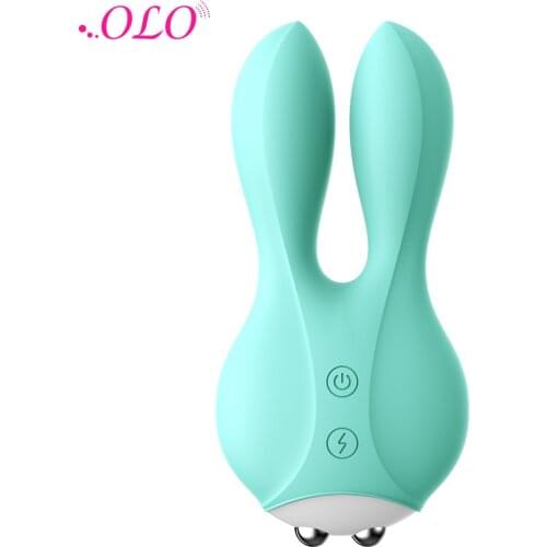 OLO Pink/Green Electric Shock Rabbit Vibrator Breast Clitoris Body Stimulator Massager Adult Sex Toys