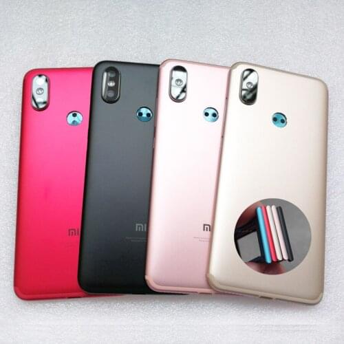Original for Xiaomi Mi A2 / Mi 6X Battery Back Cover Rear Housing Metal Door Camera Glass Lens Repair Spare Parts + Card Tray