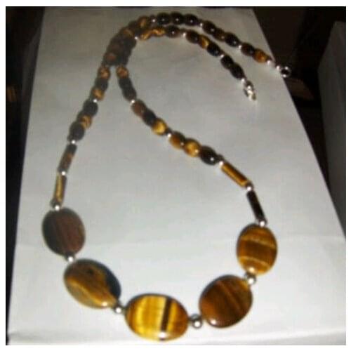 Handcrafter Tigers Eye Beaded Necklace