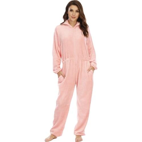 Kigurumi Pajamas Onesies For Adult Flannel Onesie One-piece Jumpsuit Pink Sleepwear Pyjamas Costume