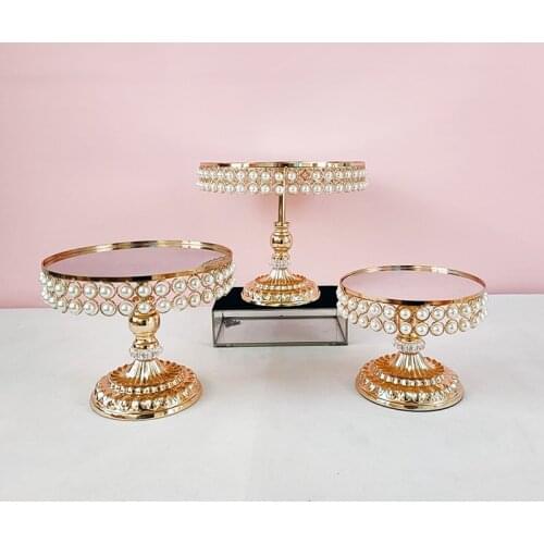 1pcs-5pcs new style pearl cake stand gold cupcake stand home party