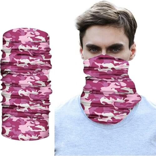 Pink Camouflage Neck Warmer Tube Bandana Outdoor Hunting Face Shield Sport Scarf Cycling Riding Kerchief Buffe Magic Headwear UV