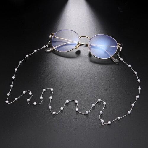 New Fashion Gold Glasses Chain For Women Pearl Bead Lanyard Fashion Glasses Strap Sunglasses Cords Casual Glasses Accessories