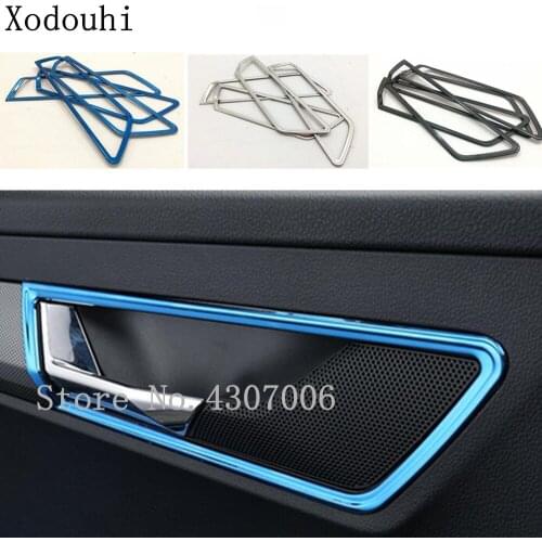 Car Body Styling Stainless Steel Inside Sticker Trim Door Inner Built Handle Bowl 4pcs For Skoda Karoq 2017 2018 2019 2020