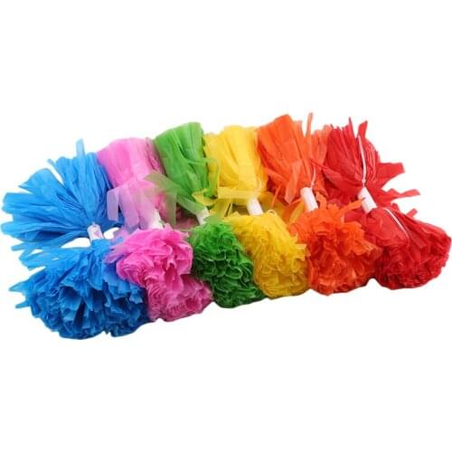Dance Props Matt Cheerleading Flower Ball Pull Colored Ball With Handle Sports Field Games Festival Party Supplies