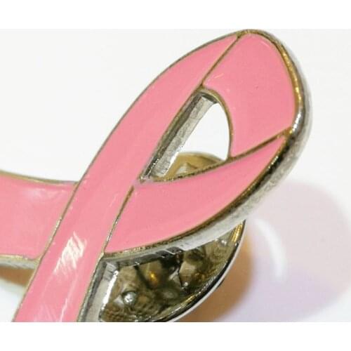 Y166 10Pcs/Set Womens Jewelry Enamel Pink Ribbon Brooch Pins Surviving Awareness Hope Lapel Buttons Badges