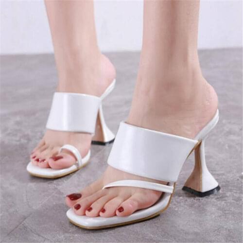 High Quality Pu Leather Sexy Clip Toe Women Slipper 2020 Summer New Outdoor Sandal Slides Elegant Ladies Dress Shoes