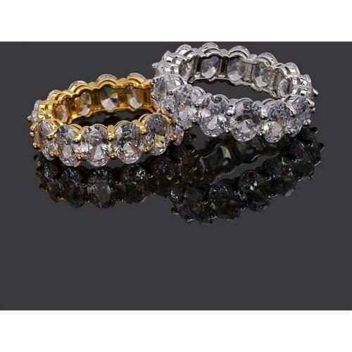 2019 Top Selling New Arrival Hip Hop Vintage Jewelry 925 Sterling Silver&Gold Fill 5A CZ Party Women Wedding Bridal Ring Gift