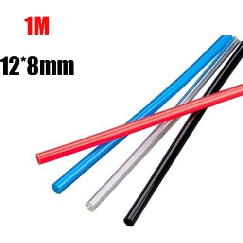 1 Meter 12*8mm Air Tubing Pneumatic Pipe Tube Hose PU Air Gas Pipe Hose Transparent Blue Red Black