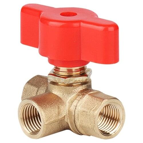 1pcs 2 points T-shaped all-copper three-way ball valve mini on-off valve for car washers