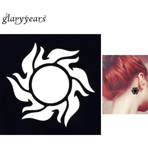 1PC Henna Stencil Sun Picture Sexy Women DIY Hand Face Art Tattoo Template Product Design Small Henna Stencil for Body Paint G68