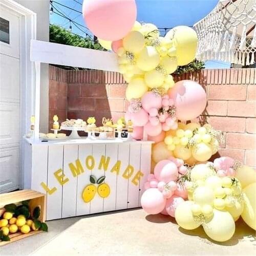 106pcs Pastel Macaron Pink Yellow Balloons Garland Arch Kit Wedding Decoration Baby Shower Birthday Party Decor Globos Kid Gifts