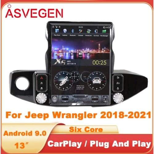 12.1" Android 8.1 For Jeep Wrangler 4+64G Built in Carplay Multimedia NAVI Car Radio Stereo GPS Navigation Player