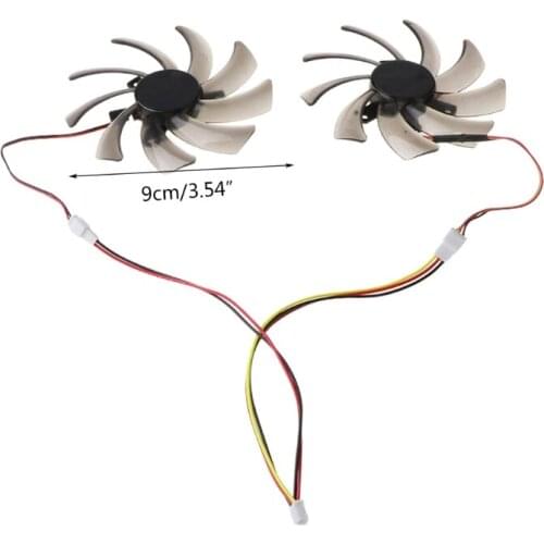 2Pcs 95MM T129215SM 3Pin Cooler Fan Replacement For Gigabyte 7850 Radon R9 270 203B