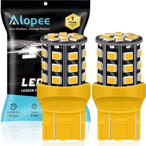 2-Pack 7443 7440 992 T20 2835 33 SMD LED Light Bulb Car Turn Signal Lights 12V-24V Amber / Yellow Tail Blinker LED Bulb