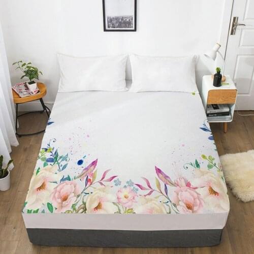 3D Fitted Sheet Custom Single Double Queen Size Bed Sheet With Elastic Mattress Cover 160x200 Bedding Rose Microfiber Drop Ship