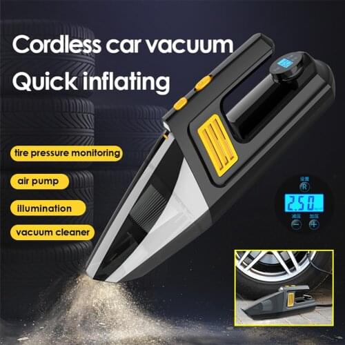 Four In One Vehicle Vacuum Cleaner Air Pump Multi-functional Dry and Wet Digital Display Lighting Handheld Tire Cleaner Vacuums