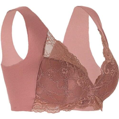 Front Closure Bra with Floral Lace Lift Stretch 5D Shaping Seamless Bra Push up Full Coverage Underwear for Big Cup can CSV