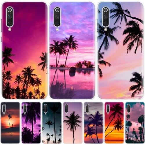 Palm Leaves Sunset Summer Scenery Cover Phone Case For Xiaomi Mi Note 10 11 9 8 10T 9T CC9 5X 6X Pocophone F1 X3 F2 Pro Lite A1