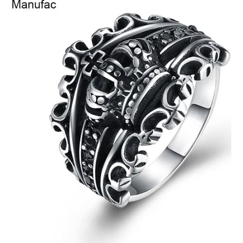 Skull Biker Ring Stainless Steel Jewelry Classic Punk 316L Titanium Steel Skull Rings For Men