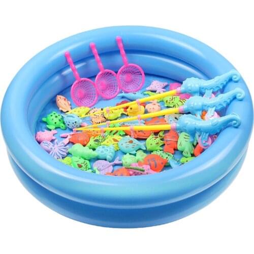 Children Fishing Toy Set Magnetic Fishing Game Parent-child Interactive Toys Water Baby Bath Toys Outdoor Toy