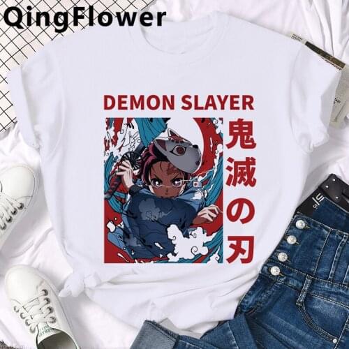 Demon Slayer Inosuke Nezuko Anime Rengoku Zenitsu Kimetsu No Yaiba t shirt men couple clothes white t shirt summer top kawaii
