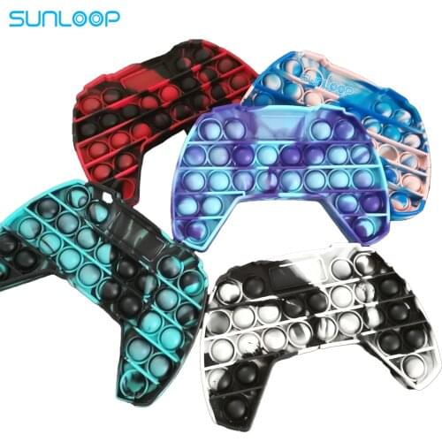 Push Game Controller Game pad Shape Boy tie dye Pop Push Bubble Men Adult Sensory Autism Fidget Toys Autism Stress Relieve Gift