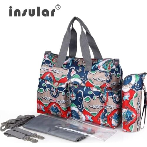 Insular Hot Sale Fashion Baby Diaper Nappy Bag Colorful Baby Mommy Changing Bag For Baby Care